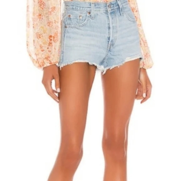 Levi's 501 Denim Shorts High Rise Button Fly Luxor - Picture 11 of 15